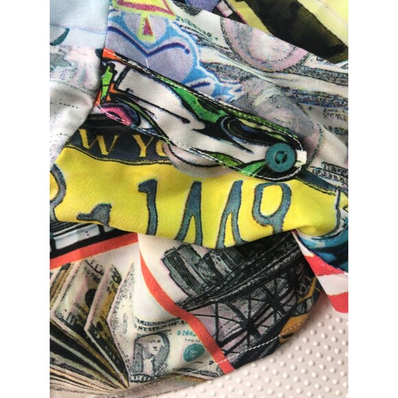 Aratta Silent Journey NYC Taxi Freedom GRAFFITI ART Anthropologie Button Up Top - Picture 12 of 16